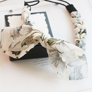 Chiffon Floral Bowknot Braided Headband